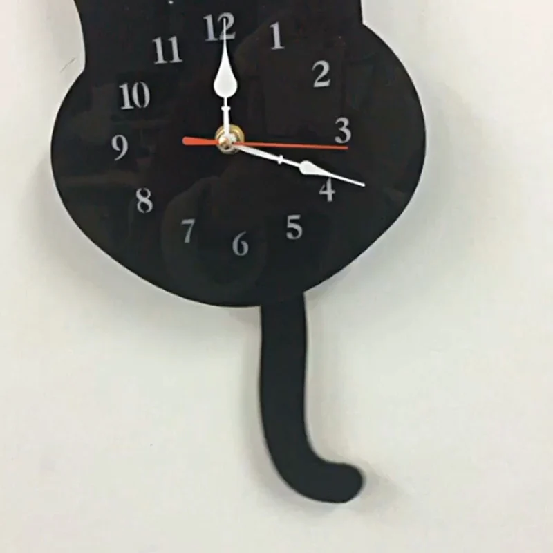 2020 акриловые креативные Мультяшные милые настенные часы с кошкой домашний декор