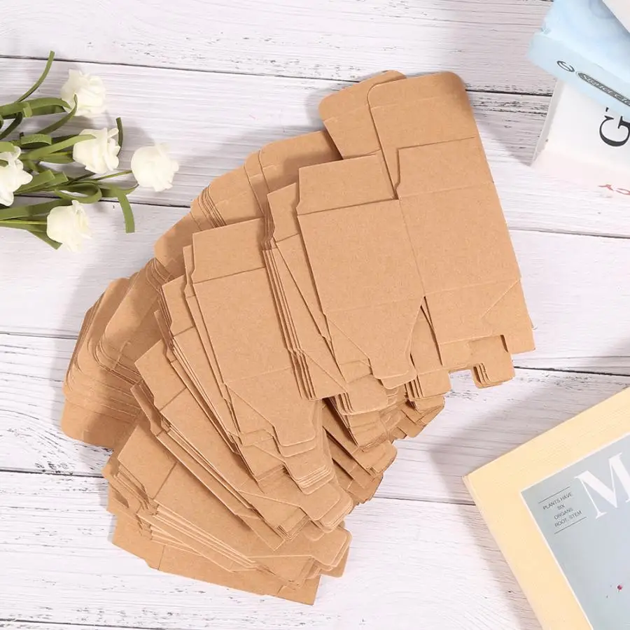 50PCS Kraft Paper Box Folding Retro Gift Boxes Craft Carton Set for Christmas / Wedding Party | Дом и сад