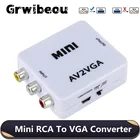 Преобразователь Grwibeou Mini RCA в VGA, конвертер AV2VGA с 3,5 мм аудио RCA в VGA, видео преобразователь для ПК на ТВ HD, компьютера на ТВ