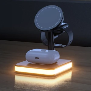 25w magnetic wireless charger dock for iphone 12 for iwatch for airpods pd qc3 0 usb fast charging brackets station charging free global shipping
