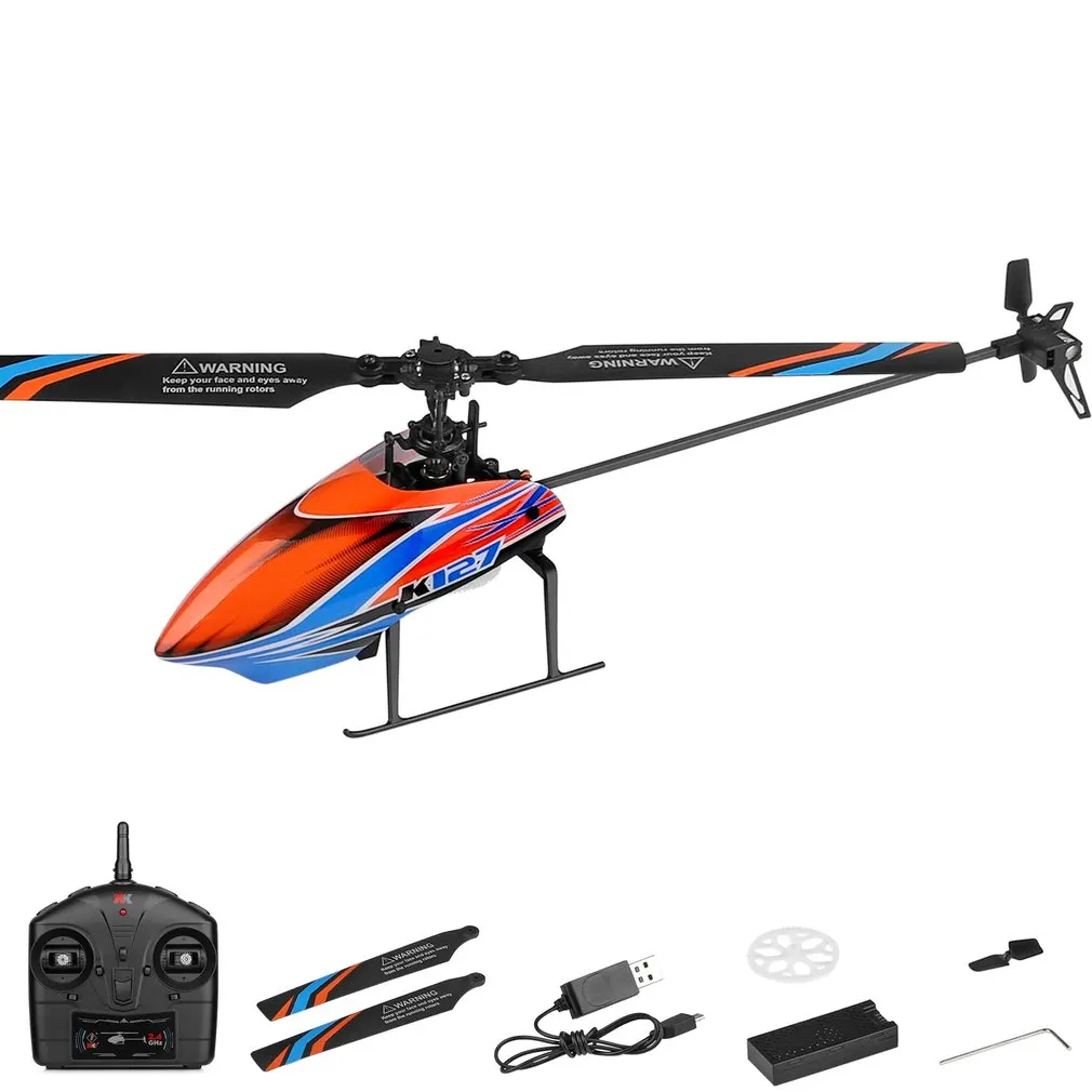 

WLtoys XKS K127 Helicopter 2.4G 4CH 6-Aixs Gyroscope Flybarless With Air Pressure Fixed Height RTF Model RC Plane Airplane