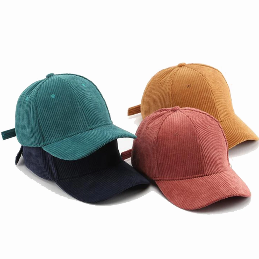 

Corduroy Women's Winter Hat Men's Baseball Cap Snapback Hip-Hop Cap Retro Thicken Accessories Cotton Plain Female BQM078