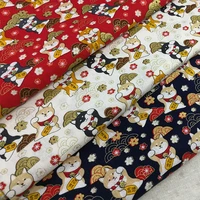 akita dog pattern japanese cotton bronze fabric for diy kimonosewing dolls bags clothingdyeing brocade material