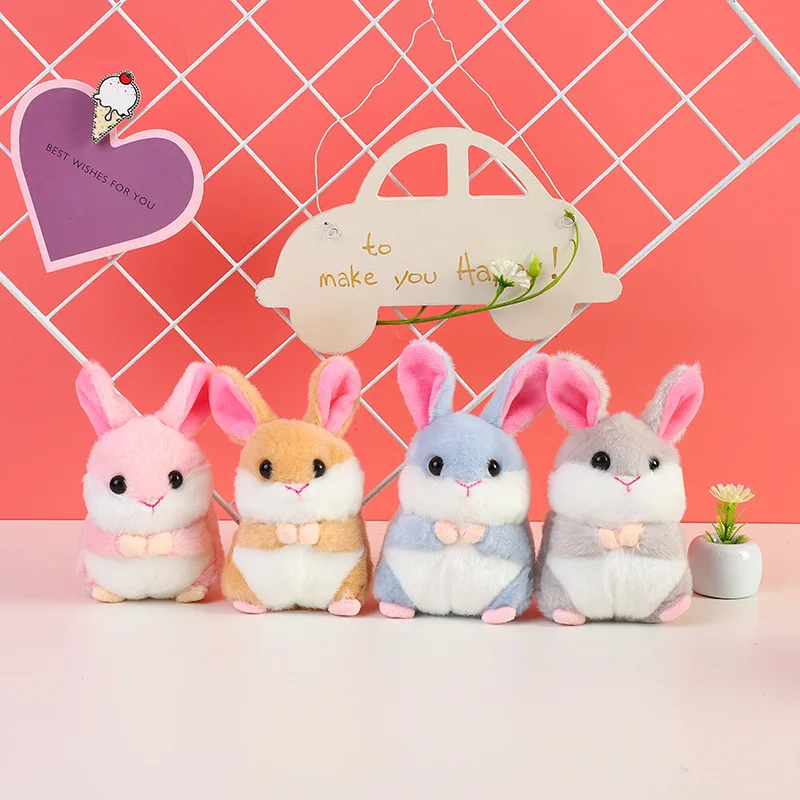 

Cute Hamster Keychain Backpack Pendant Big Ears Rabbit Plush Doll Student Ornaments Girls Gifts
