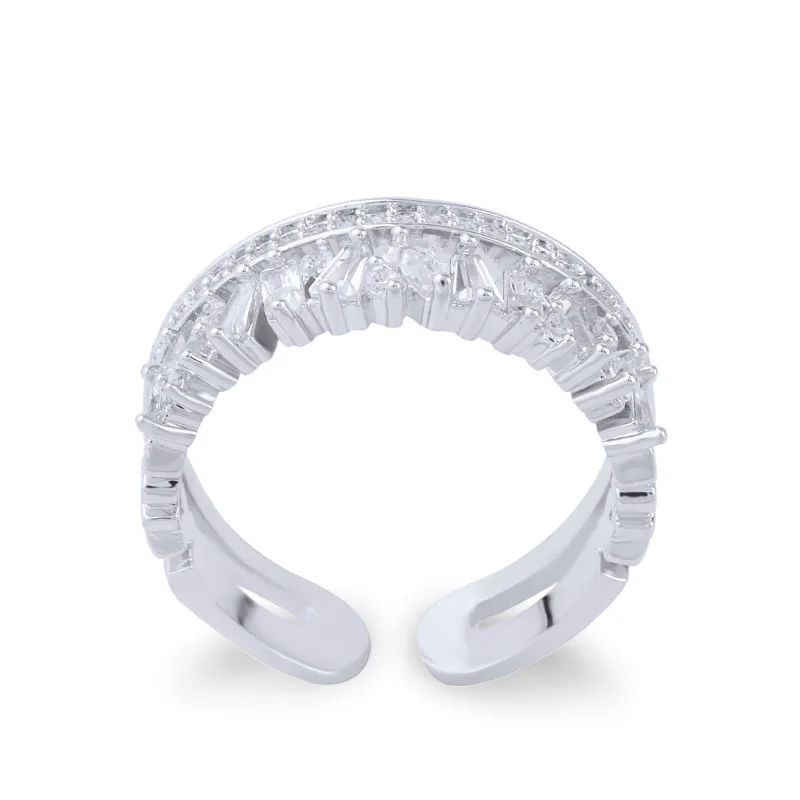 

Personality Opening Women's Rings Simple Adjustable Inlaid Zircon Finger Ring Wedding Engagement Fashion Jewelry Gift for Women