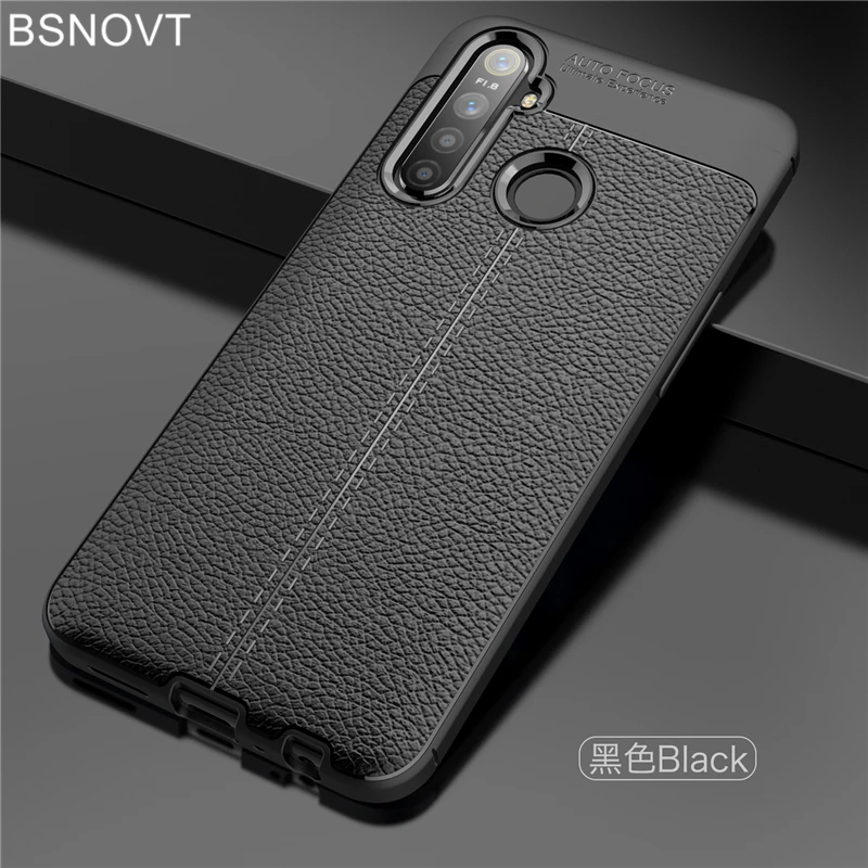

For OPPO Realme Q Case shockproof Soft Silicone Luxury Leather Phone Case For OPPO Realme Q Cover For OPPO Realme Q 6.3" BSNOVT