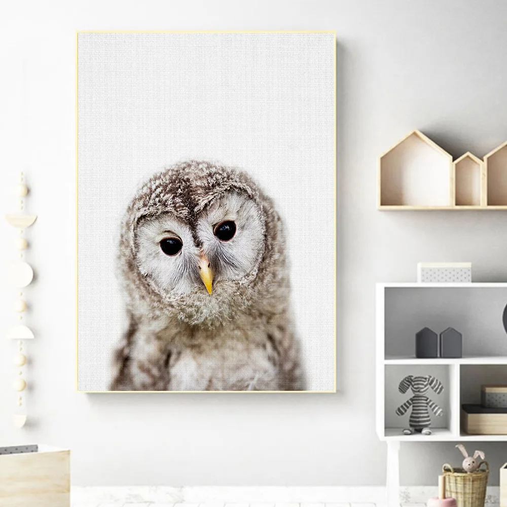 Owl Rabbit Bear Canvas Painting Cartoon Prints Zoo Animal Print Nursery Art Paintings Nordic Poster Wall Picture Baby Room Decor | Дом и сад