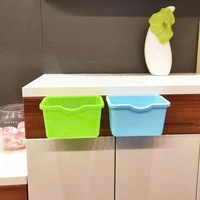 1pcs kitchen cabinet door plastic basket hanging trash can waste bin garbage box desktop storage trash can storage holder