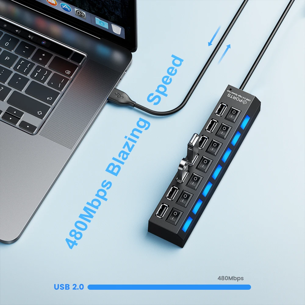 Usb-хаб 2 0 USB сплиттер мульти концентратор адаптер несколько портов питания с