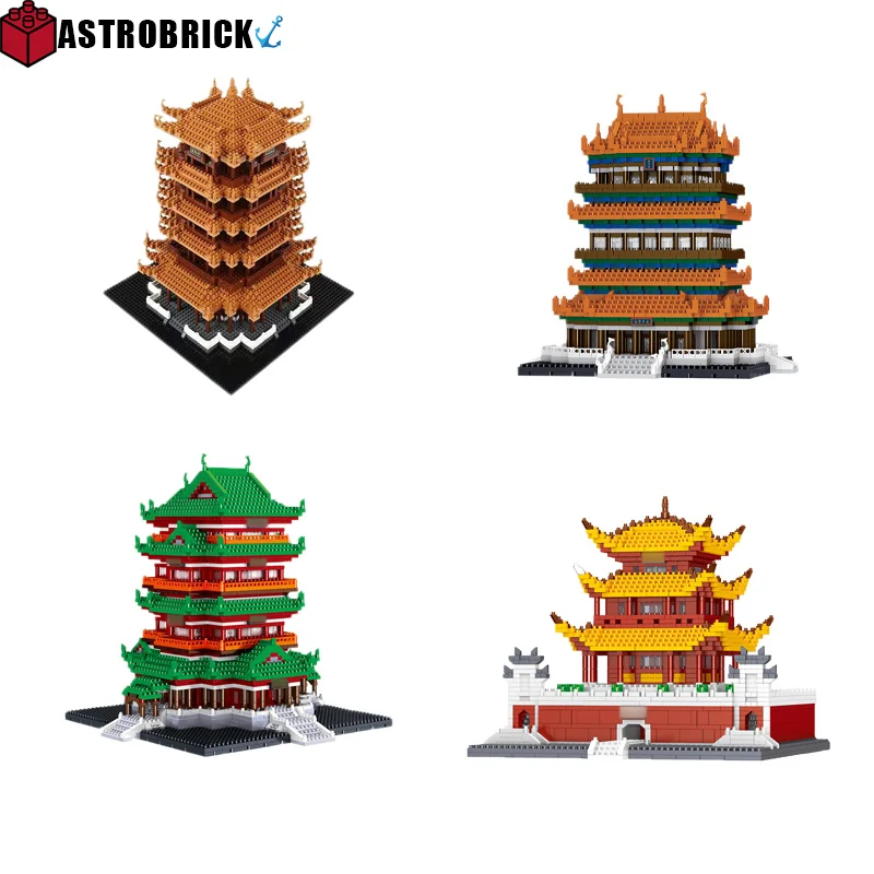 

Мини-конструктор Tengwang Pavilion Yueyang, конструктор в виде алмазной микро архитектуры, развивающая игрушка для детей