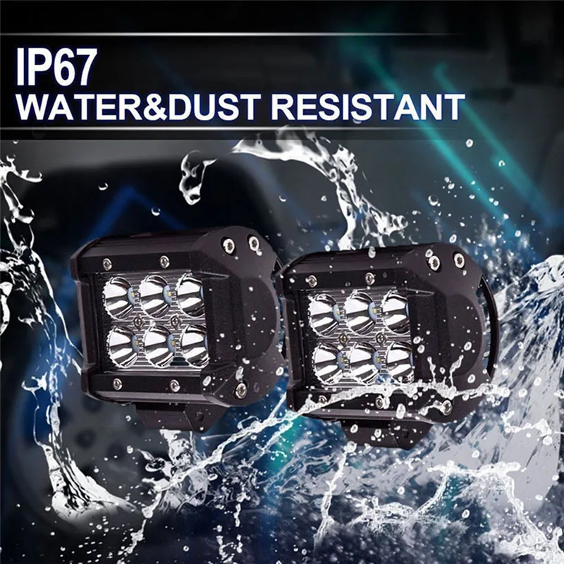 

Светодиодная панель рабочего освещения для автомобилей, 18 Вт, 4 дюйма, для мотоциклов, тракторов, лодок, внедорожников, грузовиков, 2 шт./лот