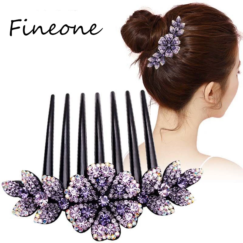 

Fashion Hair Rhinestone Combs High Quality Rhinestone Hair Comb Clip For Girl Women Hair Ornaments