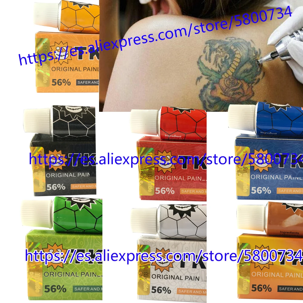 

New 56% Tattoo Cream 7 Colors Before Surgery Semi Permanent Makeup Beauty Body Eyebrow Lip Liner tktx Tattoo Care Cream 10G