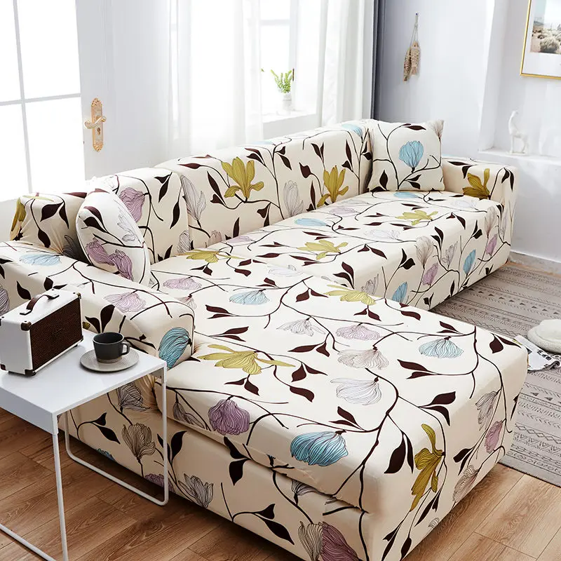 L shape need buy 2 pieces elastic corner sofa covers for living room printed cover slipcovers stretch couch | Дом и сад