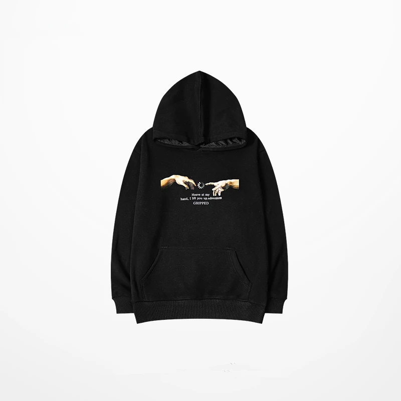 Новинка осени 2020 толстовки мужские с черным принтом флисовая спортивная