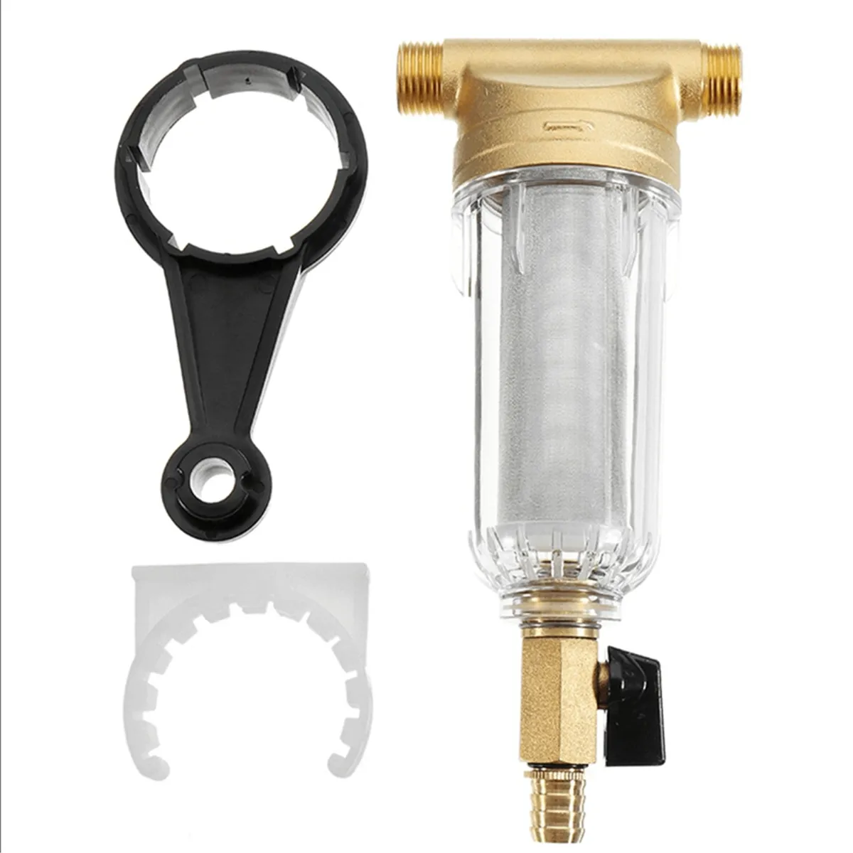 

1Pcs Water Filter 4 Split-MouthFront Pre Purifier Copper Brass Reverse Osmosis RO Membrane Backwash Water Filter System