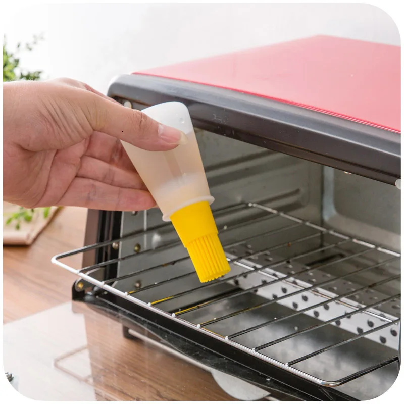 1pc Silicone Oil Bottle With Brush For Barbecue Dispenser BottlesCooking Baking Pancake BBQ Tools Kitchen Accessories | Дом и сад