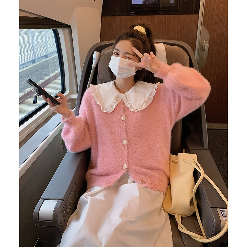 Кардиган свитер пальто женский свободный на весну и осень кардиган |