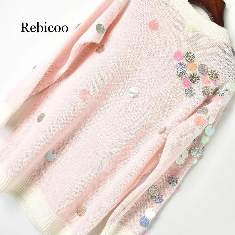 2019 новые одежды для девочек в розовом цвете Круглый воротник шерсть мохер свитер