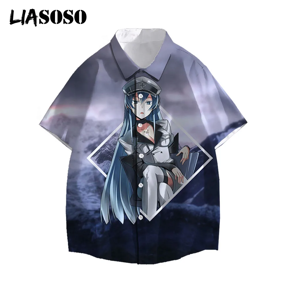 

LIASOSO Akame Ga Kill 3D Printed Shirt Japanese Anime Harajuku Streetwear Casual Short Sleeve Men Women Oversize Tops