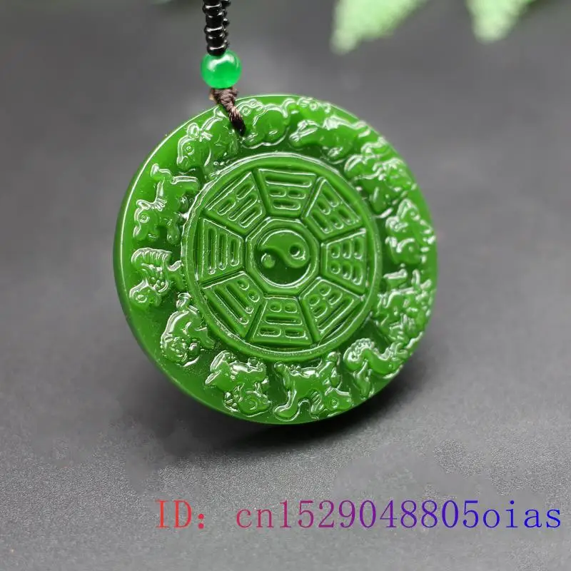 Зеленый нефритовый зодиак кулон для натурального китайского ожерелья Jadeite