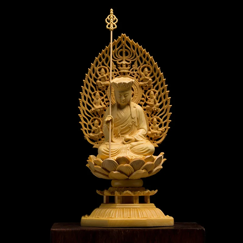 Деревянная скульптура Будды Восточно-Азиатский буддизм на основе лотоса фэн-шуй