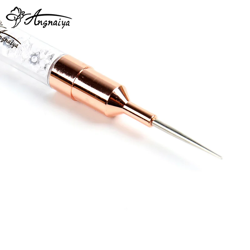 ANGNYA двухсторонний инструмент для розовое золото Nail Art Pen расставить Стразы с