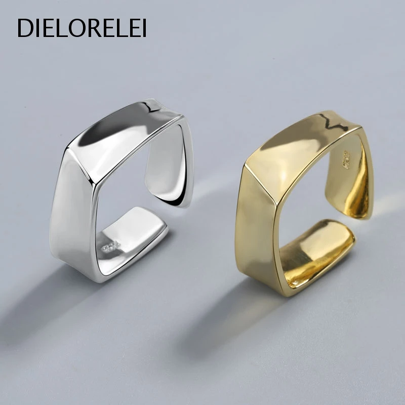 

DIELORELEI 925 Sterling Silver Light Luxury Girls Jewelry Accessories Gift Simple Adjustable Ring Niche Open Ring Women