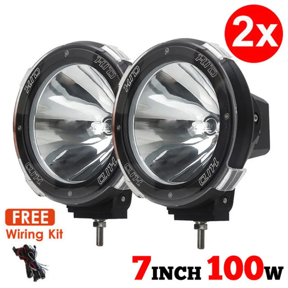 1 пара 7 "дюймов 12V 100W HID дальнего света ксенон Прожекторы для бездорожья охота и