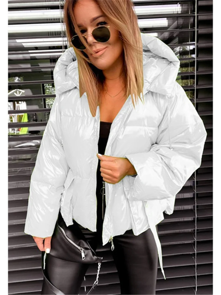 

Puffer Jacket Female Autumn Winter Long Sleeve Women's Clothing Zip Up Outerwear Cotton Quilted Bubble Coat Plus Size Quilted