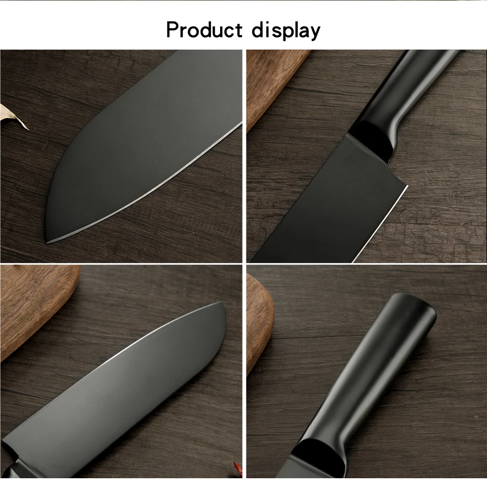 Набор черных кухонных ножей из нержавеющей стали инструмент для мясника