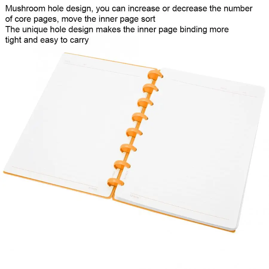 Portable A5 Mushroom Hole Binder Refillable Writing Paper Notebook Office School Supplies 360 degree folded notebook