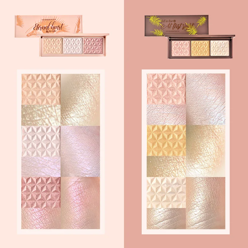 3 цвета хайлайтер для лица палитра профессиональная глаз Iluminador макияж бронзаторы