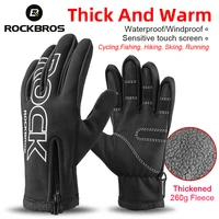 rockbros thermal ski gloves men women winter skiing fleece waterproof snowboard gloves touch screen snow motorcycle warm mittens