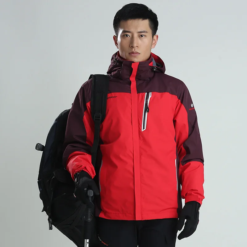 

Autumn & Winter Couples down Jacket Raincoat Jacket Two-Piece Set Work Clothes Men and Women Three-in-One Ski Suit Printed Logo