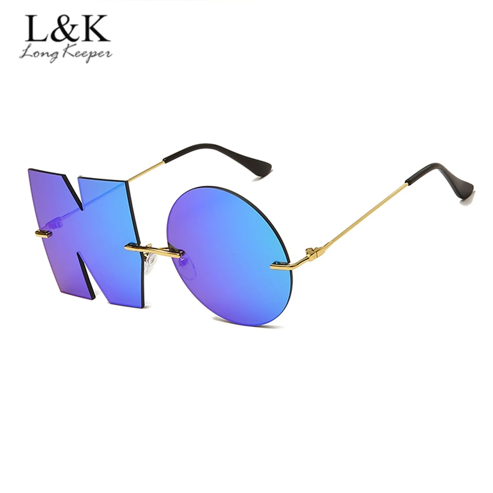 

Vintage Punk Sunglasses Men Women Personality Retro Round Sun Glasses Ladies Luxury Rimless Mirror Lens Eyewear Shades UV400