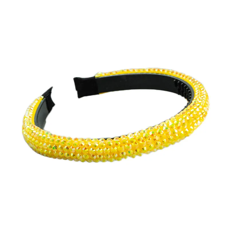 

Rhinestones Hair Hoop Baroque Shiny Crystal Headband Shiny Solid Color Non-slip with Teeth Head Hoop Luxury Hair Accessories