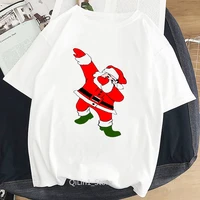 cute santa claus printed tshirt women funny christmas t shirts summer 2021 clothes camiseta mujer kawaii tops custom tees tops