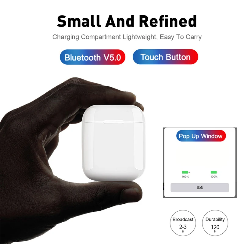 Inpods 12 TWS беспроводные Bluetooth наушники всплывающие наушники сенсорные портативные наушники i12 TWS наушники