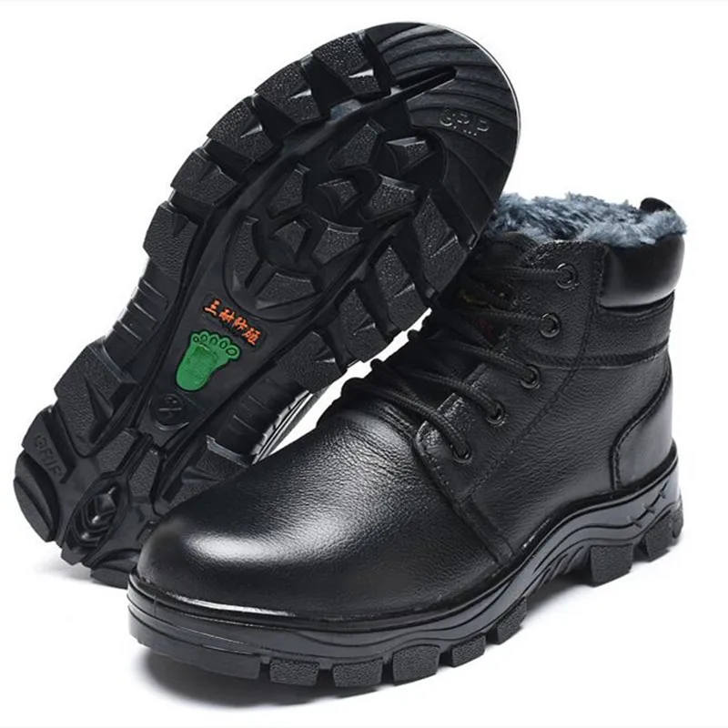 2020 Anti-Skidding Military Shoes Safety Steel Toe Work Boots Men Winter Warm for waterproof | Обувь