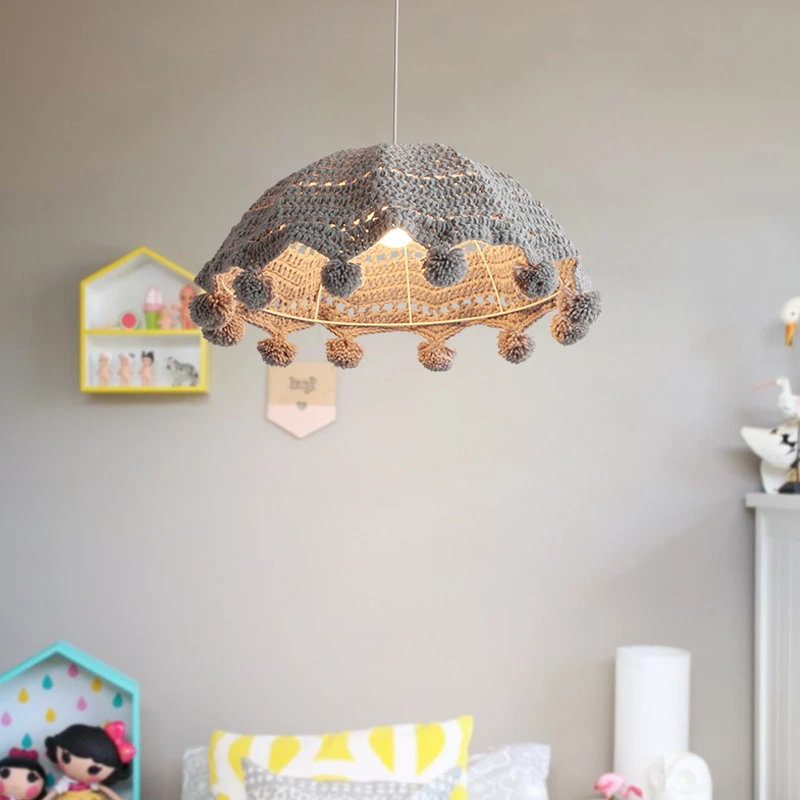 Тканевый подвесной светильник s тканевый потолочный для детской комнаты розовый