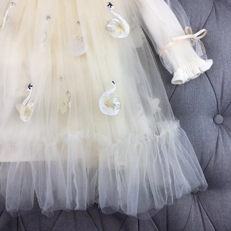 Роскошное платье для девочек теплые зимние рождественские платья с вышитым