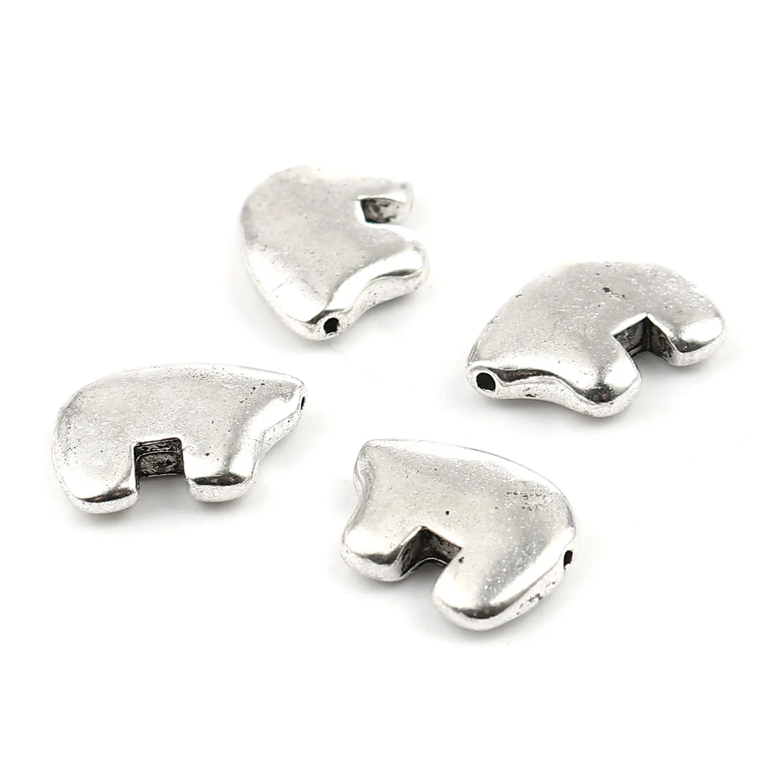 

10 PCs Bear Animal Spacer Beads Antique Silver Color Creative Animal Charms Metal Beads For Jewelry Findings Bracelets Handmade