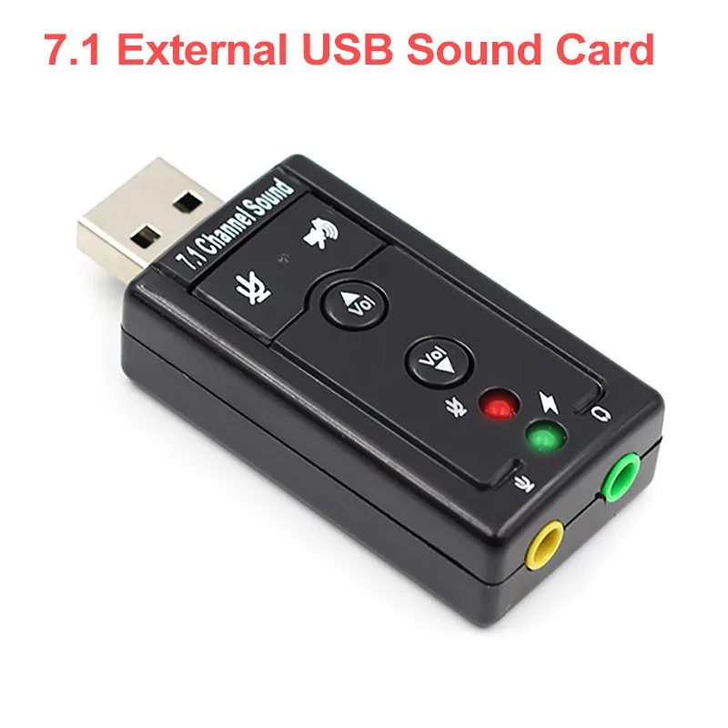 

7.1 External USB Sound Card USB to Jack 3.5mm Headphone Audio Adapter Free Drive Micphone Sound Card USB Audio Adapter