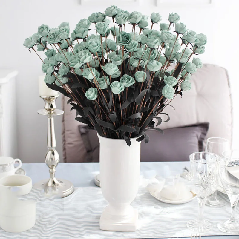 Новые искусственные цветы из пенопласта 15 головок/шт розы для свадебного декора