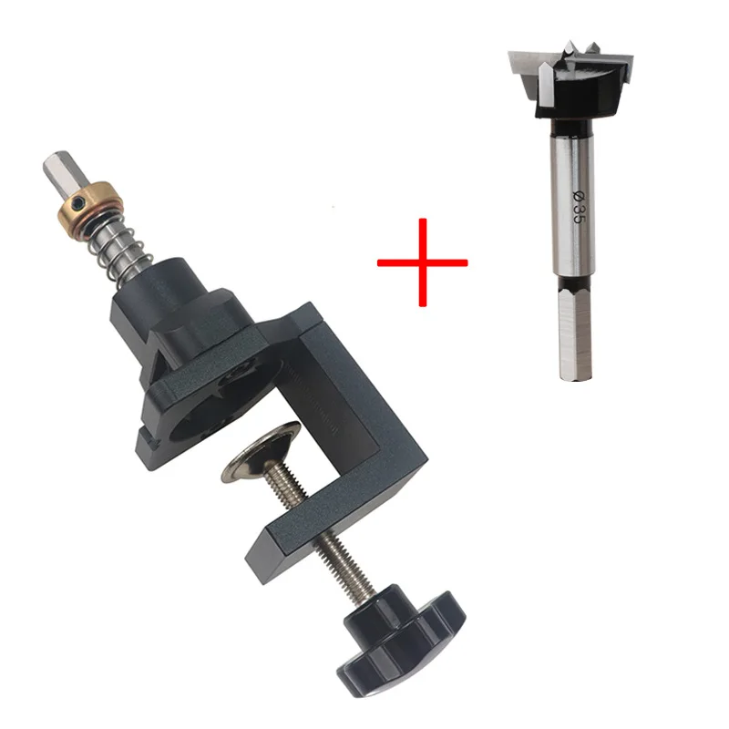 

35mm Hole Drill Guide Locator Opener Set Hole Opener+Hexagonal Bits Hole Puncher Door Cabinets Hinge Household Installation Tool