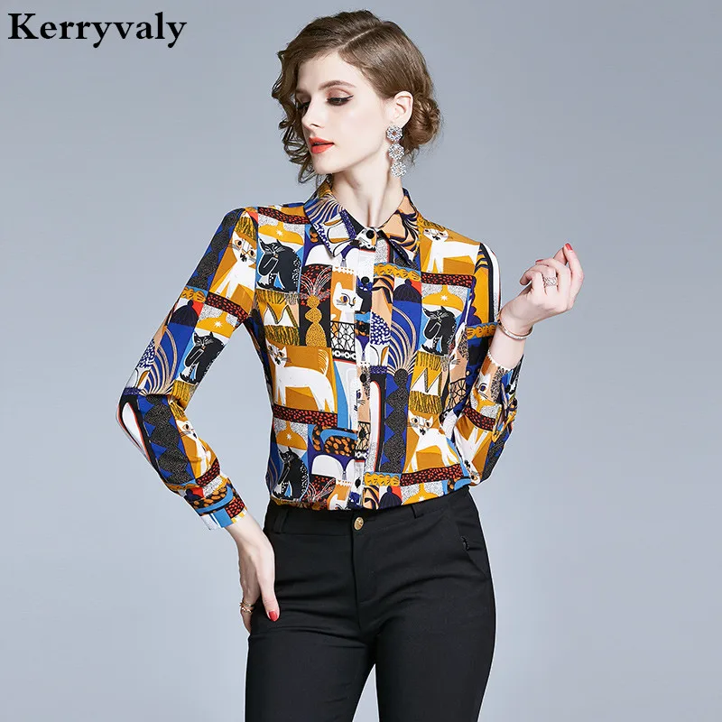 

Spring Fashion Lapel Printed Shirt Womens Tops and Blouses Blusas Mujer De Moda 2021 Long Sleeve Shirt Camisas Mujer K2050