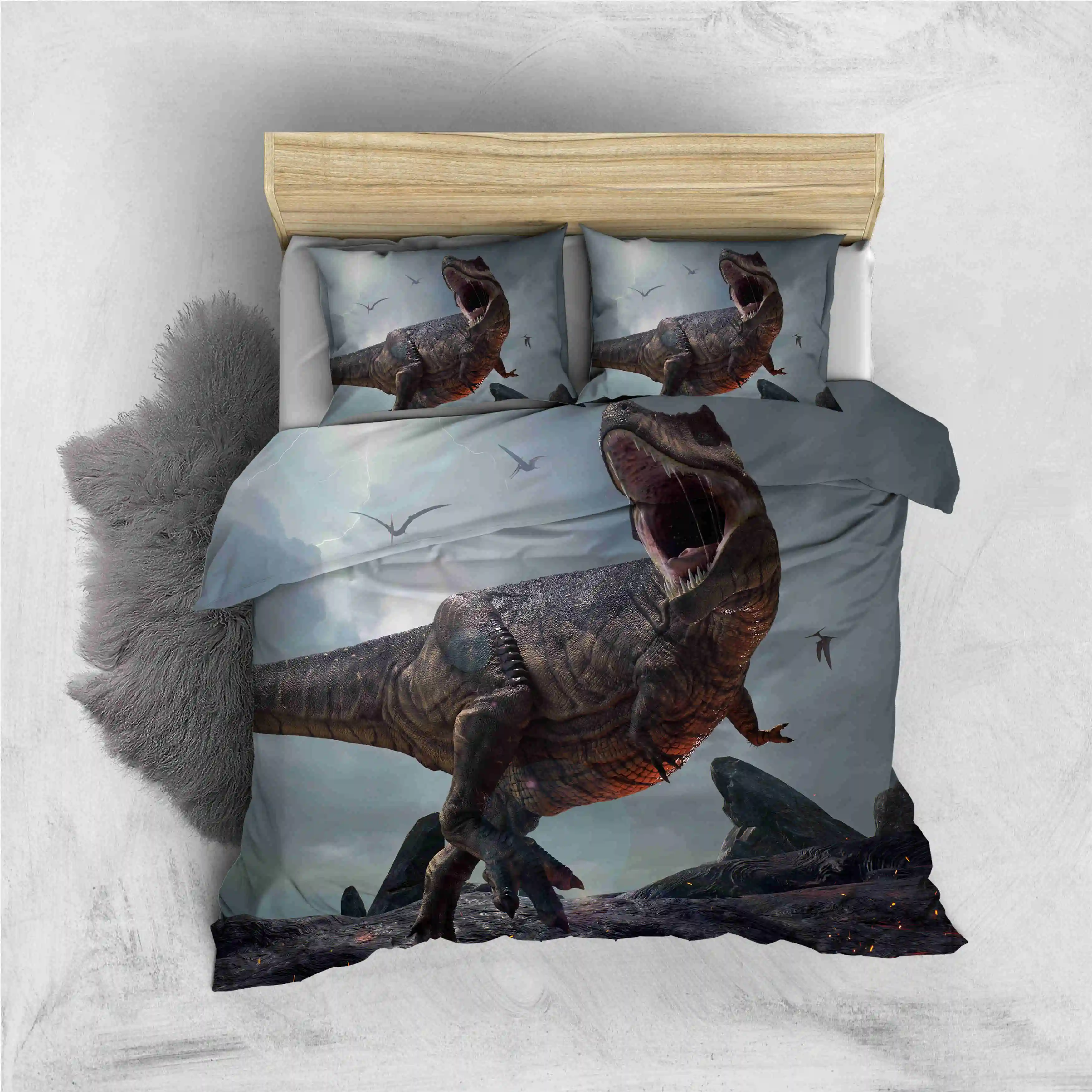 Динозавр 3d одеяло постельные принадлежности наборы мультфильм пододеяльник
