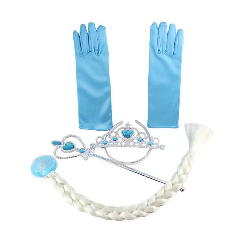 only accessories С изображением Анны и Эльзы 2 новое платье принцессы для девочек на Хеллоуин, Косплэй, спортивный костюм с длинными рукавами костюм «Эльзы»; для девочек; карнавальный вечерние Халат - Цвет: only accessories