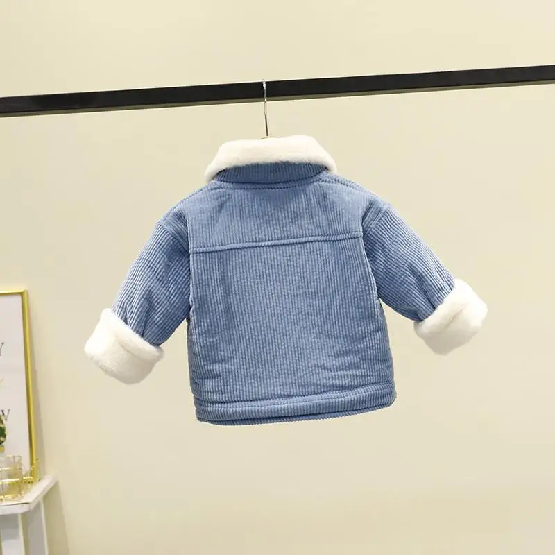 

Babys Winter Thickened Cotton Clothes 2021 New children warm Outerwear Corduroy Cotton-padded Jackets